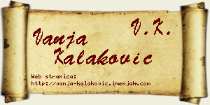 Vanja Kalaković vizit kartica
